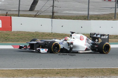 Sergio Perez in his Sauber in Winter Testing, Circuit de Catalunya, March 2012