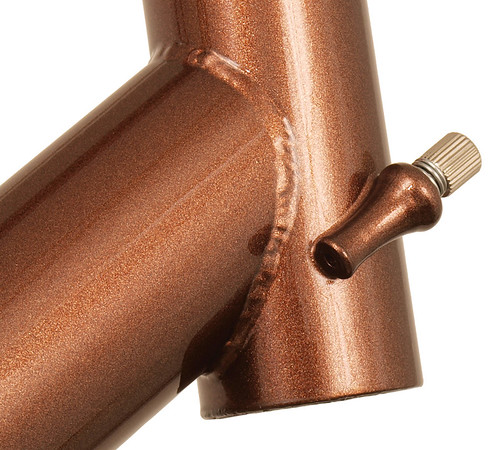 <p>Head tube cable guides on a 33-Series Frame painted Copper Metallic</p>