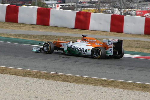 Paul di Resta in his Force India at Formula One Winter Testing, Circuit de Catalunya, March 2012