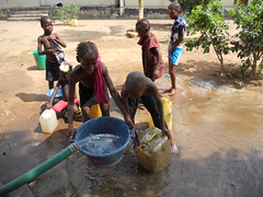 well kids getting water