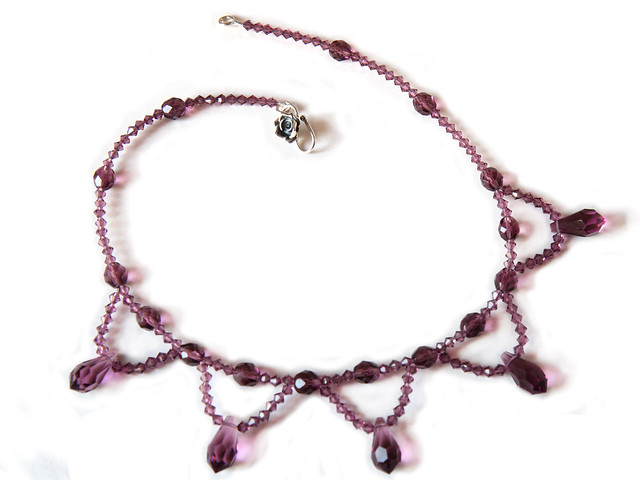 Handmade amethyst purple Swarovski ‘Baroque’ necklace