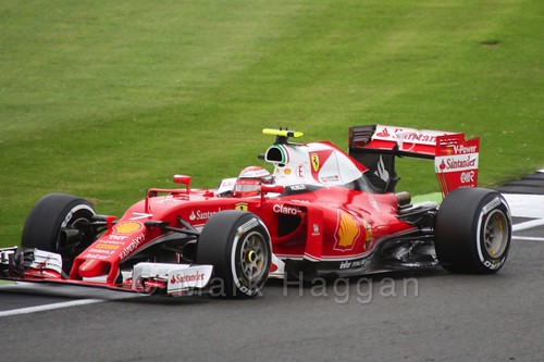 Kimi Raikkonen in his Ferrari in Free Practice 3 during the 2016 British Grand Prix