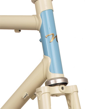 <p>Painted Head Tube with head tube extension on a 22-Series Touring Frameset with painted head tube in Baby Blue Moon - 62603.</p>
