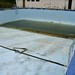 Outdoor pool filling with rain water