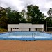Empty outdoor pool wide shot