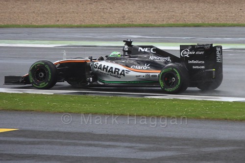 Nico Hülkenberg in his Force India during the 2016 British Grand Prix