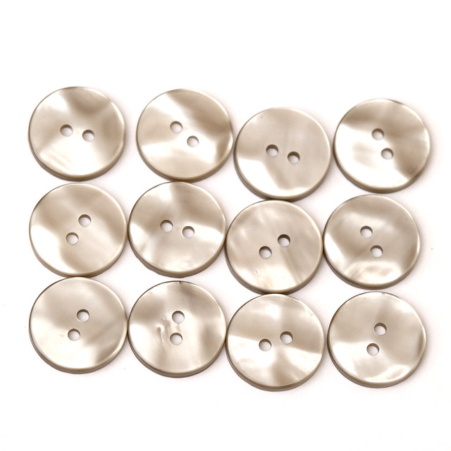 12 vintage silver-grey buttons 15mm