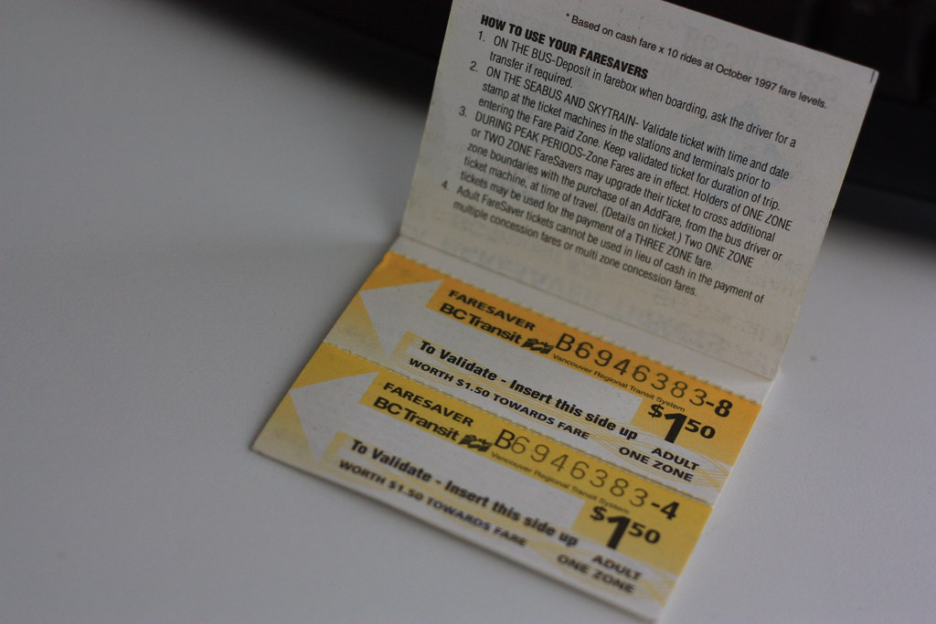 BC Transit Fare Savers from 1997