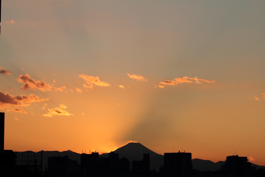 昨日・今日と富士山のシルエットが綺麗。丁...