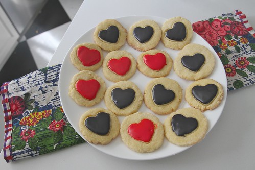 heart glazed cornmeal cookies