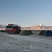 Impromptu wild camp at truck stop after overnight border crossing - China into Kyrgyzstan via Torugart Pass