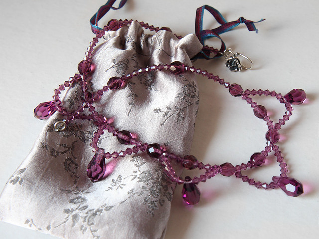 Handmade amethyst purple Swarovski ‘Baroque’ necklace