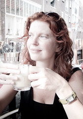 Hanneke, Amersfoort 2011: Enjoying her coffee II