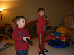 Dominic and Fox getting their Wii on
