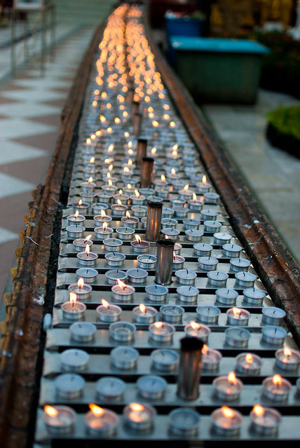Candles at Shwedagon, Yangon, Myanmar