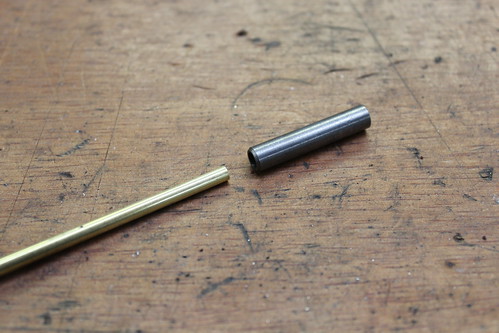 brass tube and stop for internal cable routing