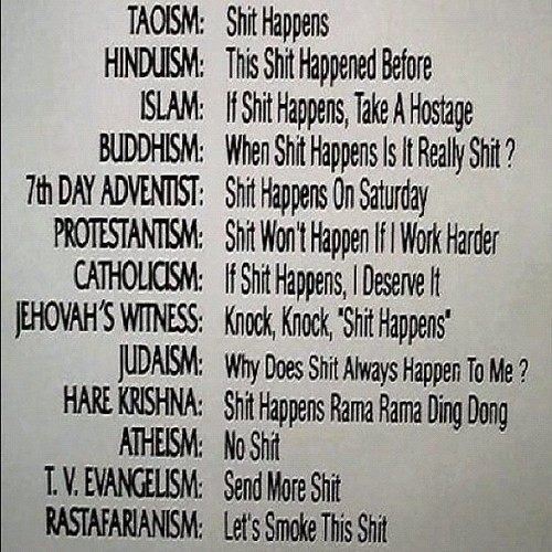 Religions of the world! Hahaha #religions #world #joke #funny - a photo on  Flickriver