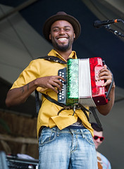Cedric Watson at the 2014 New Orleans Jazz and Heritage Festival