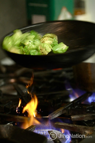 Brown Butter Brussel Sprouts: Chef Kevin Miller cooking some lovely brussel sprouts
