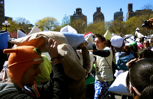 NYC Pillow Fight 8 • <a style="font-size:0.8em;" href="http://www.flickr.com/photos/67633876@N04/7056718879/" target="_blank">View on Flickr</a>