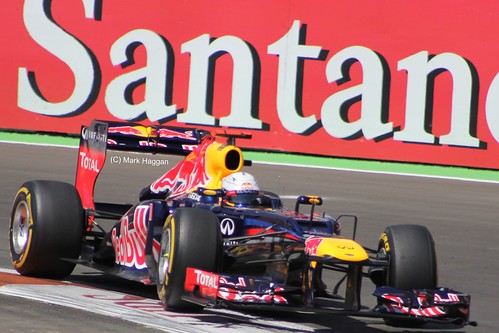 Sebastian Vettel in his Red Bull Racing F1 car at the 2012 European Grand Prix in Valencia