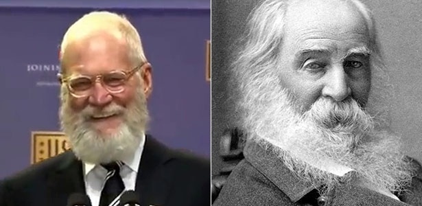 Barbudo, David Letterman diz que foi confundido com poeta morto em 1892