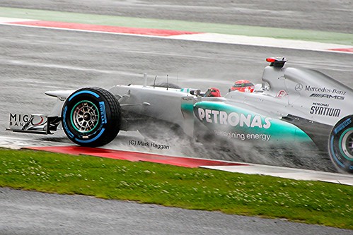 Michael Schumacher in his Mercedes AMG Petronas F1 Car at Silverstone