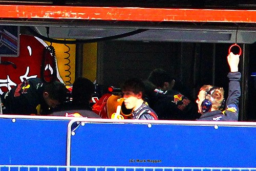 Sebastian Vettel eats a banana at Formula One Winter Testing in March, 2012