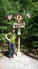 Hiking along the A.T. -- this is the half-way point in PA