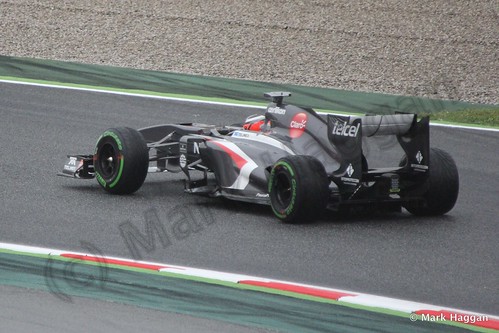 Nico Hulkenberg in his Sauber in Free Practice 1 at the 2013 Spanish Grand Prix