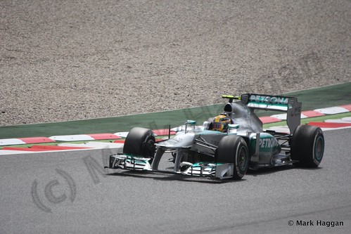 Lewis Hamilton in Free Practice 3 for the 2013 Spanish Grand Prix