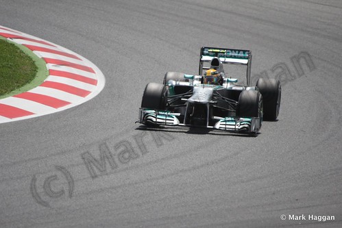 Lewis Hamilton qualifying for the 2013 Spanish Grand Prix