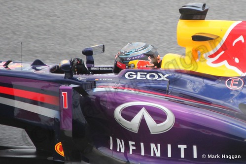 Sebastian Vettel in Free Practice 2 at the 2013 Spanish Grand Prix