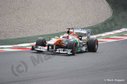 Paul Di Resta in Free Practice 3 for the 2013 Spanish Grand Prix