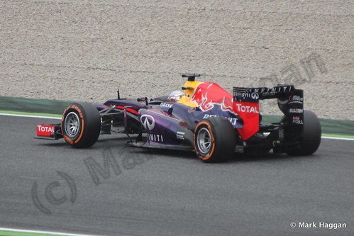 Sebastian Vettel in Free Practice 1 at the 2013 Spanish Grand Prix