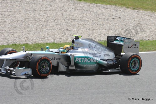 Lewis Hamilton in Free Practice 2 at the 2013 Spanish Grand Prix