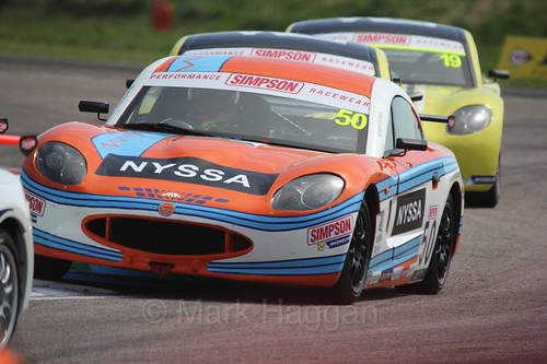 Geri Nicosia in the Ginetta Juniors Race during the BTCC Weekend at Thruxton, May 2016