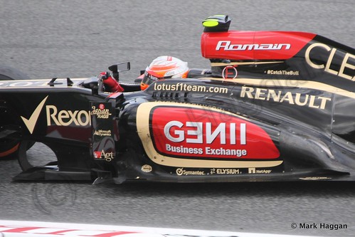 Romain Grosjean in Free Practice 2 at the 2013 Spanish Grand Prix