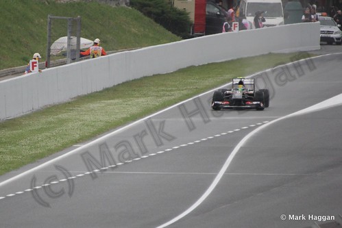 Esteban Gutierrez comes down the pit lane in Free Practice 1 at the 2013 Spanish Grand Prix