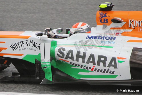 Adrian Sutil in Free Practice 2 at the 2013 Spanish Grand Prix