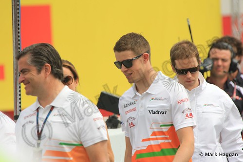 Paul Di Resta and Natalie Pinkham at the 2013 Spanish Grand Prix