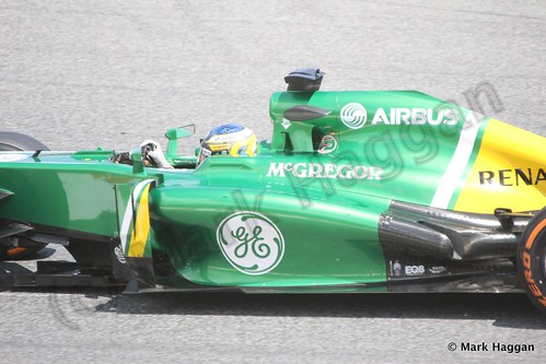 Charles Pic in Free Practice 2 at the 2013 Spanish Grand Prix