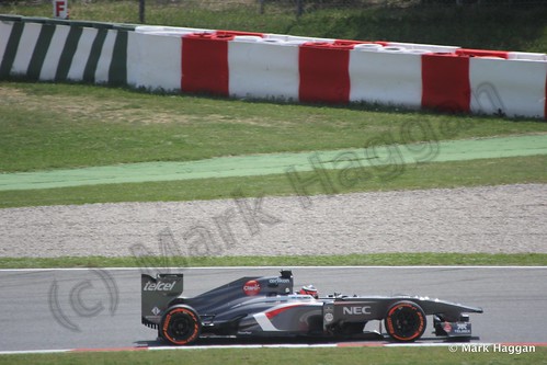 Nico Hulkenberg qualifying for the 2013 Spanish Grand Prix