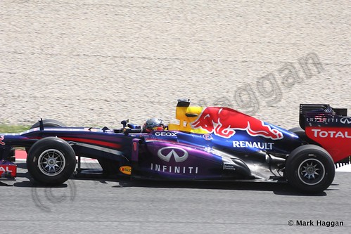 Sebastian Vettel in Free Practice 2 at the 2013 Spanish Grand Prix