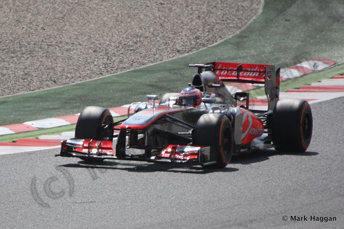 Jenson Button in Free Practice 3 for the 2013 Spanish Grand Prix