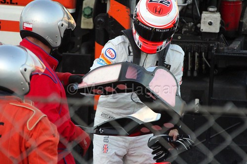 Jenson Button after stopping on track at Formula One Winter Testing 2015