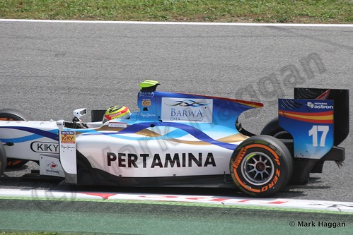 Rio Haryanto in GP2 Free Practice at the 2013 Spanish Grand Prix