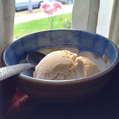 Homemade loquat ice cream.