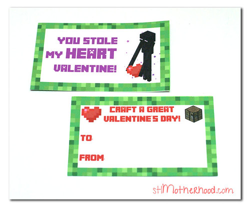 minecraft valentine card