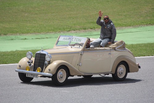 Lewis Hamilton in the Drivers' Parade at the 2013 Spanish Grand Prix